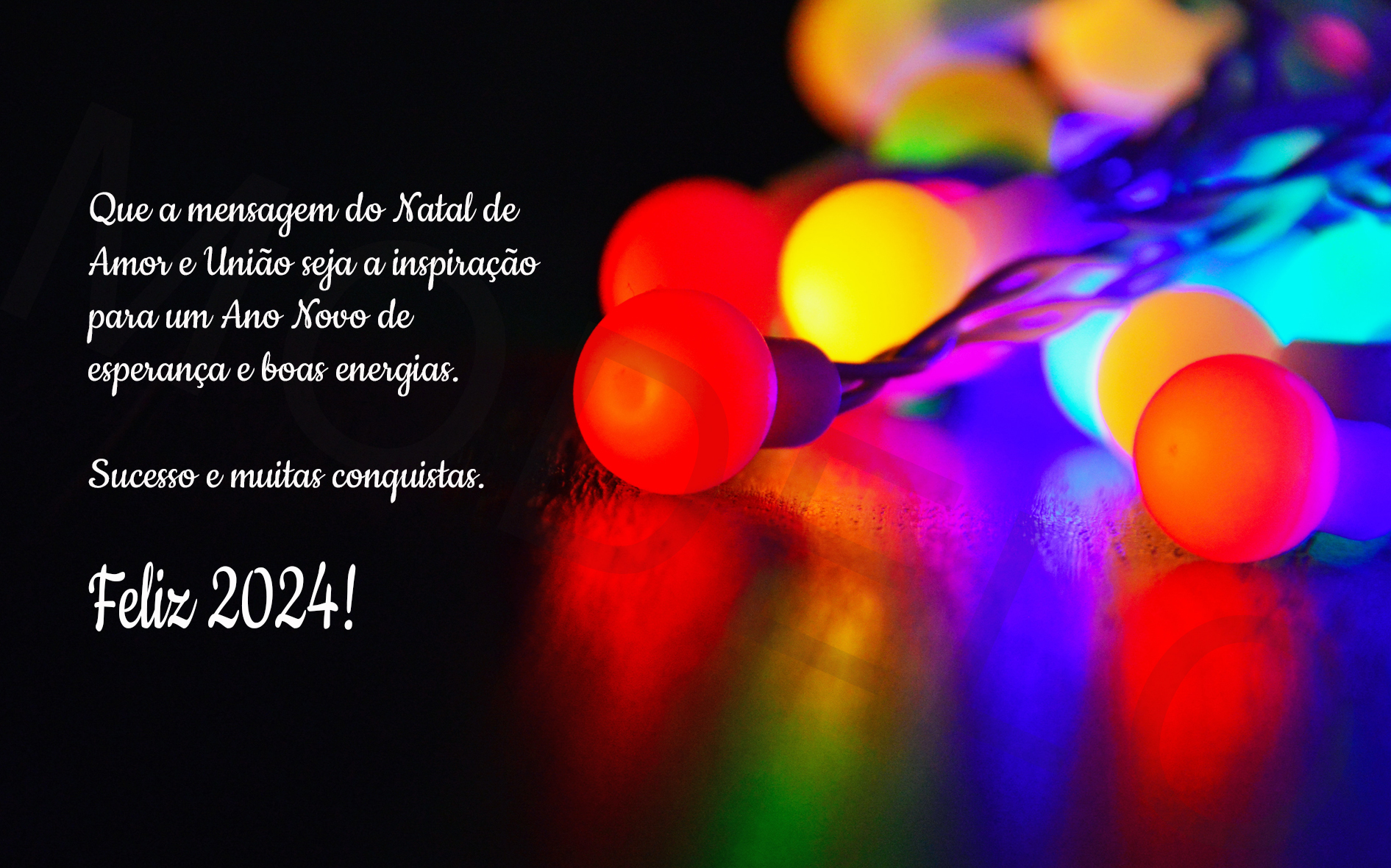 Que a mensagem do Natal de Amor e União seja a inspiração para um Ano Novo de esperança e boas energias.

Sucesso e muitas conquistas.

Feliz 2024!
