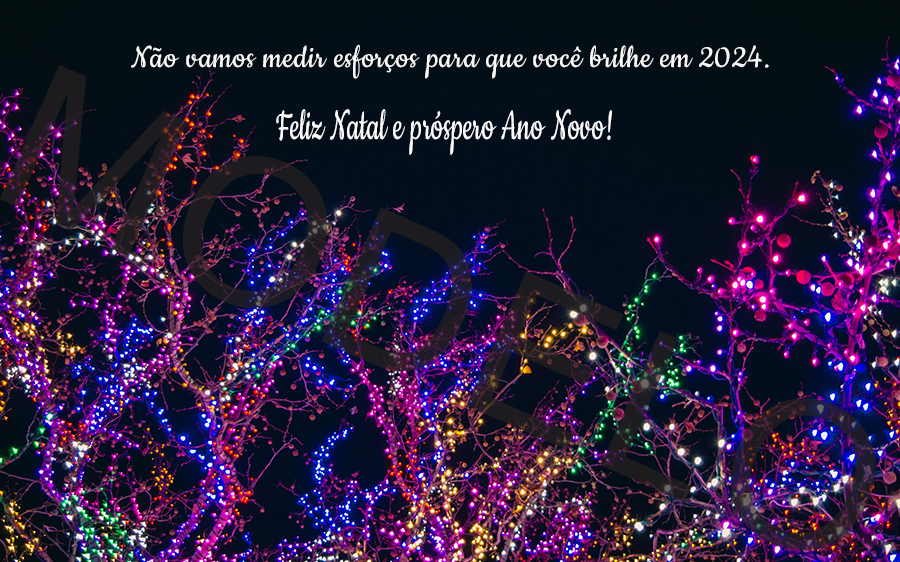 Não vamos medir esforços para que você brilhe em 2024.

Feliz Natal e Próspero Ano Novo!
